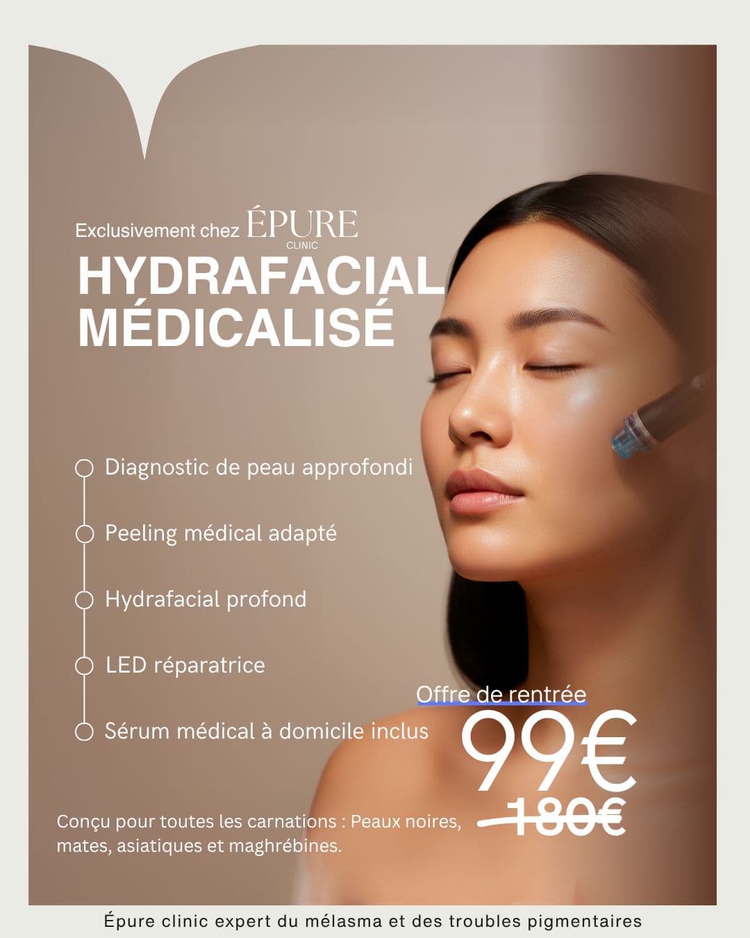 Hydrafacial Médicalisé - Offre de rentrée 99€